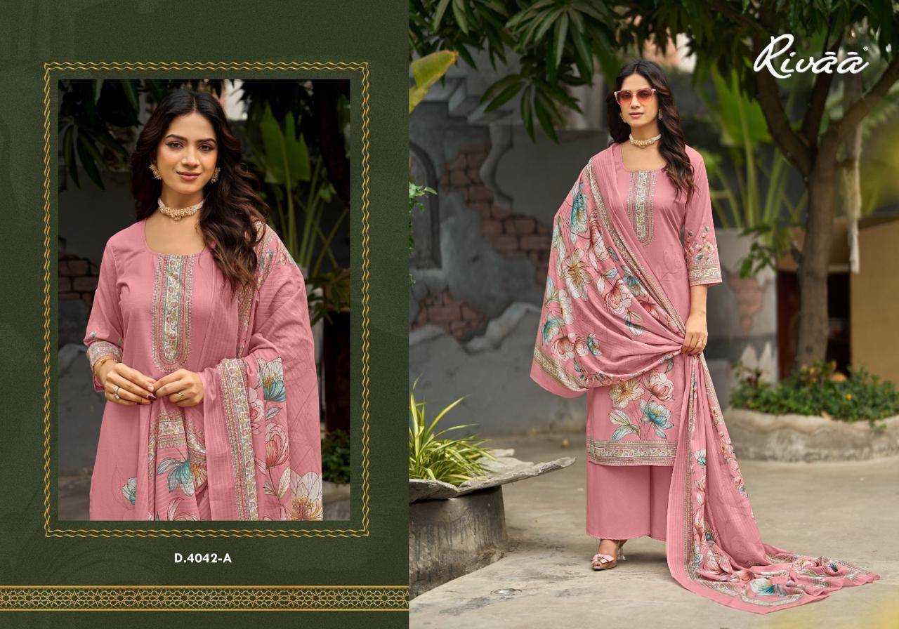  AMAYA By RIVAA 4041A to 4044B Series Beautiful Pakistani Suits Colorful Stylish Fancy Casual Wear Cotton Digital Print Dresses At Wholesale Price